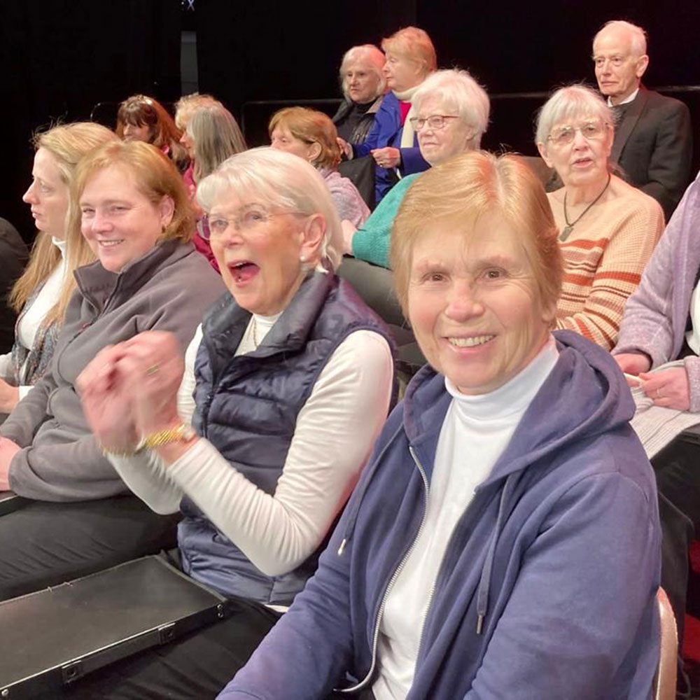 People enjoying a Leatherhead Choral singing workshop – part of the Mole Valley Arts Alive Festival 2023