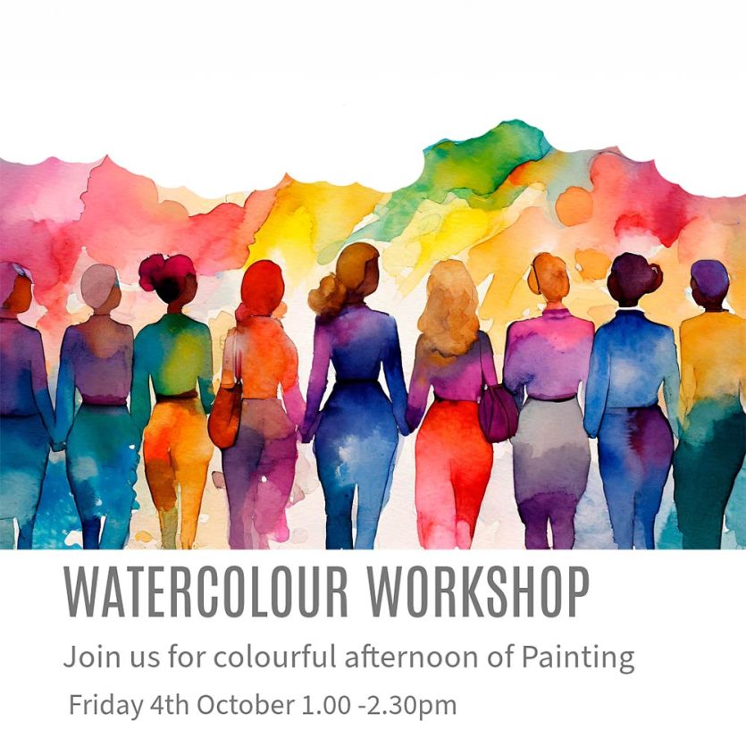 promo image for watercolour workshop class at the Stockroom
